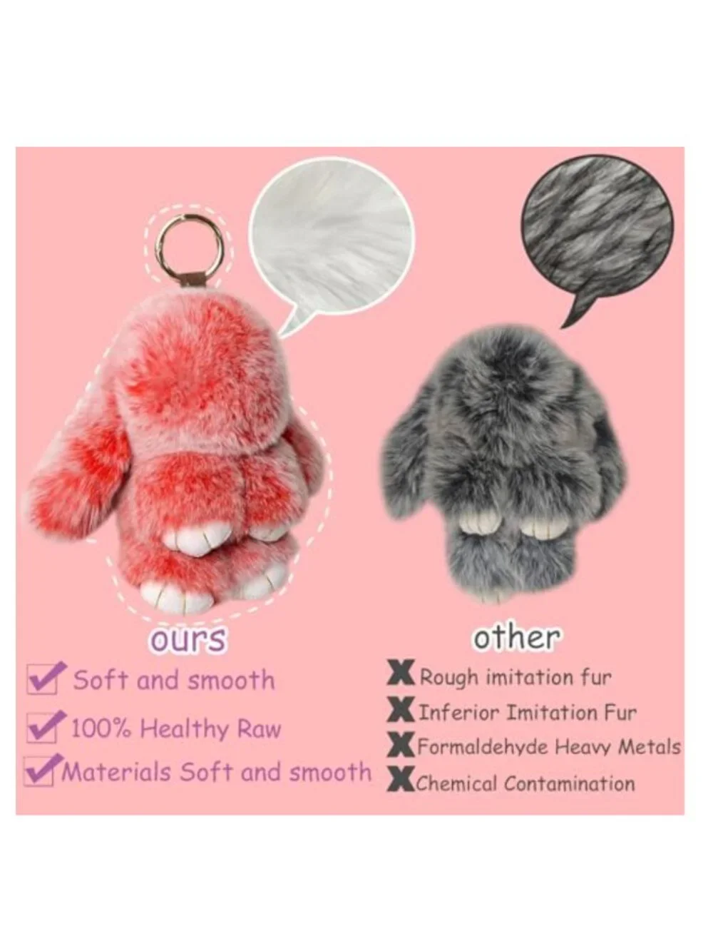MINGRI Soft Bunny Keychain with Tin, Cute Graduation Plush Gift Teacher